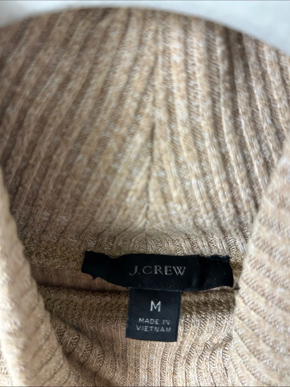 J. Crew Ribbed Camel Turtleneck Sweater